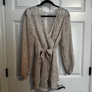 Polka Dot Wrap Dress Romper